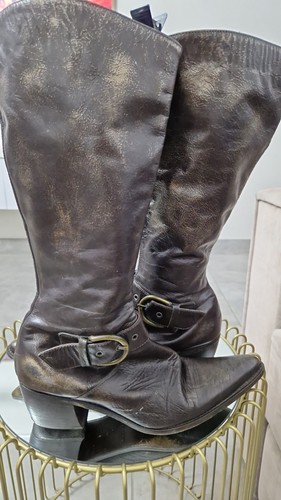 Botte western biker cuir - botte,