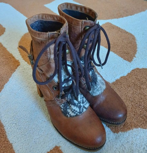 Bottines montantes cuir - cuir, &