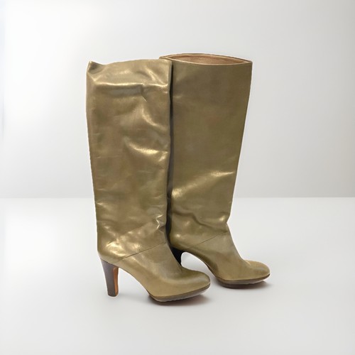 Bottes cuir kaki - kaki-taille, 39-